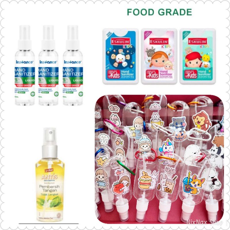 Hand Sanitizer FOOD GRADE Eskulin Kids Tsum Tsum Mini Spray Pocket Antis Spray Jasmine Tea Botol Pla