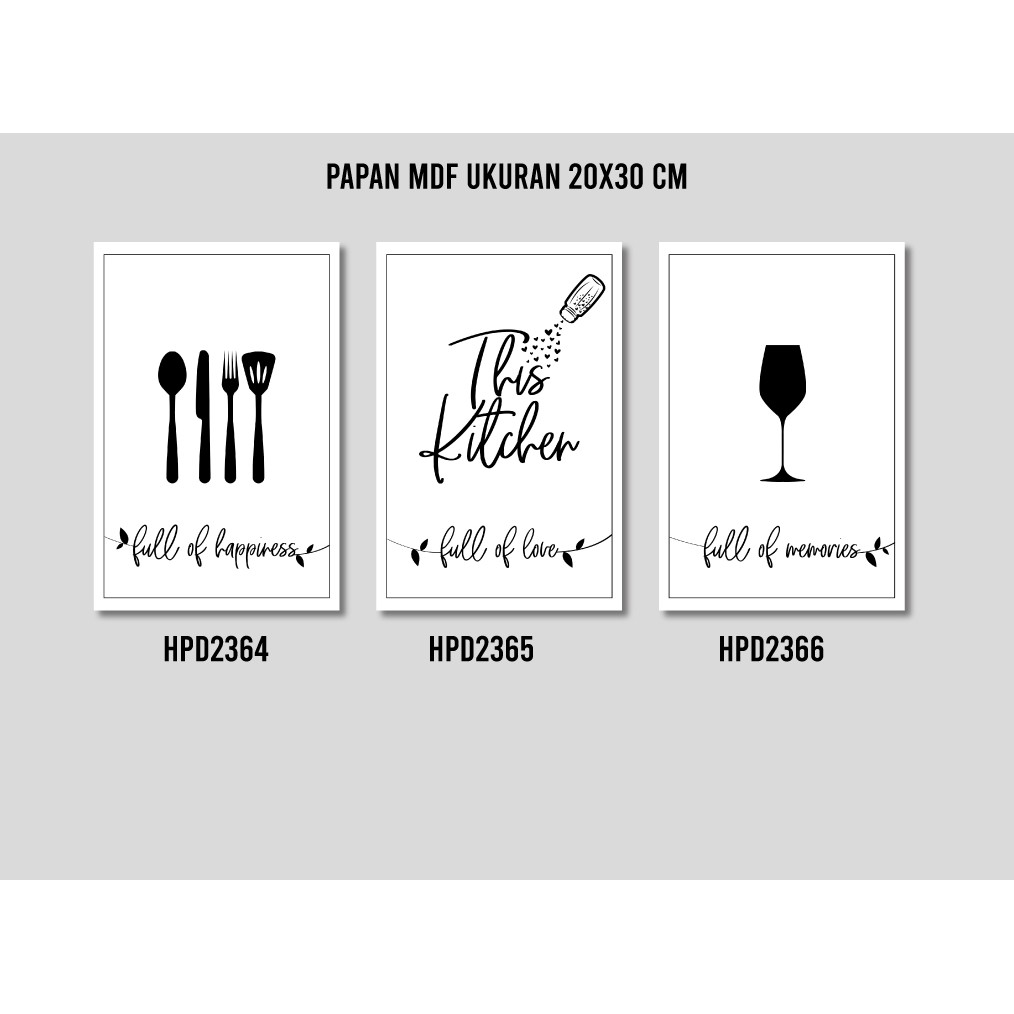 Hiasan Dinding Poster MDF Kitchen  Memories 20x30 cm Wall Decor Rumah