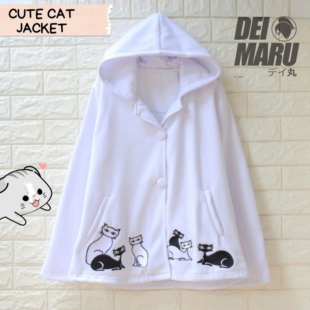 Jaket Lucu Kawai Motif Kucing - Cute Cat Jacket