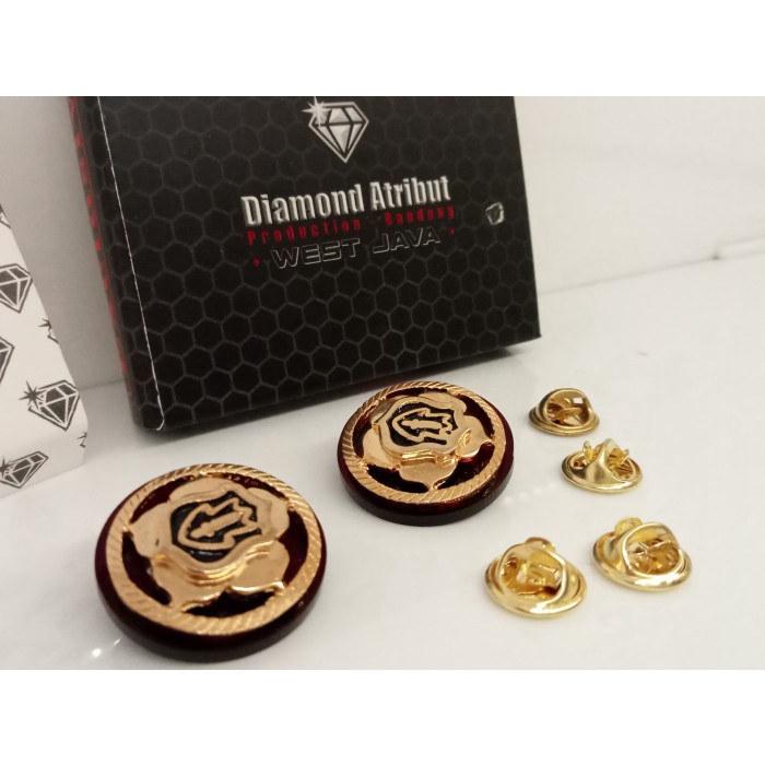TERMURAH- PIN MONOGRAM SATPAM GOLD