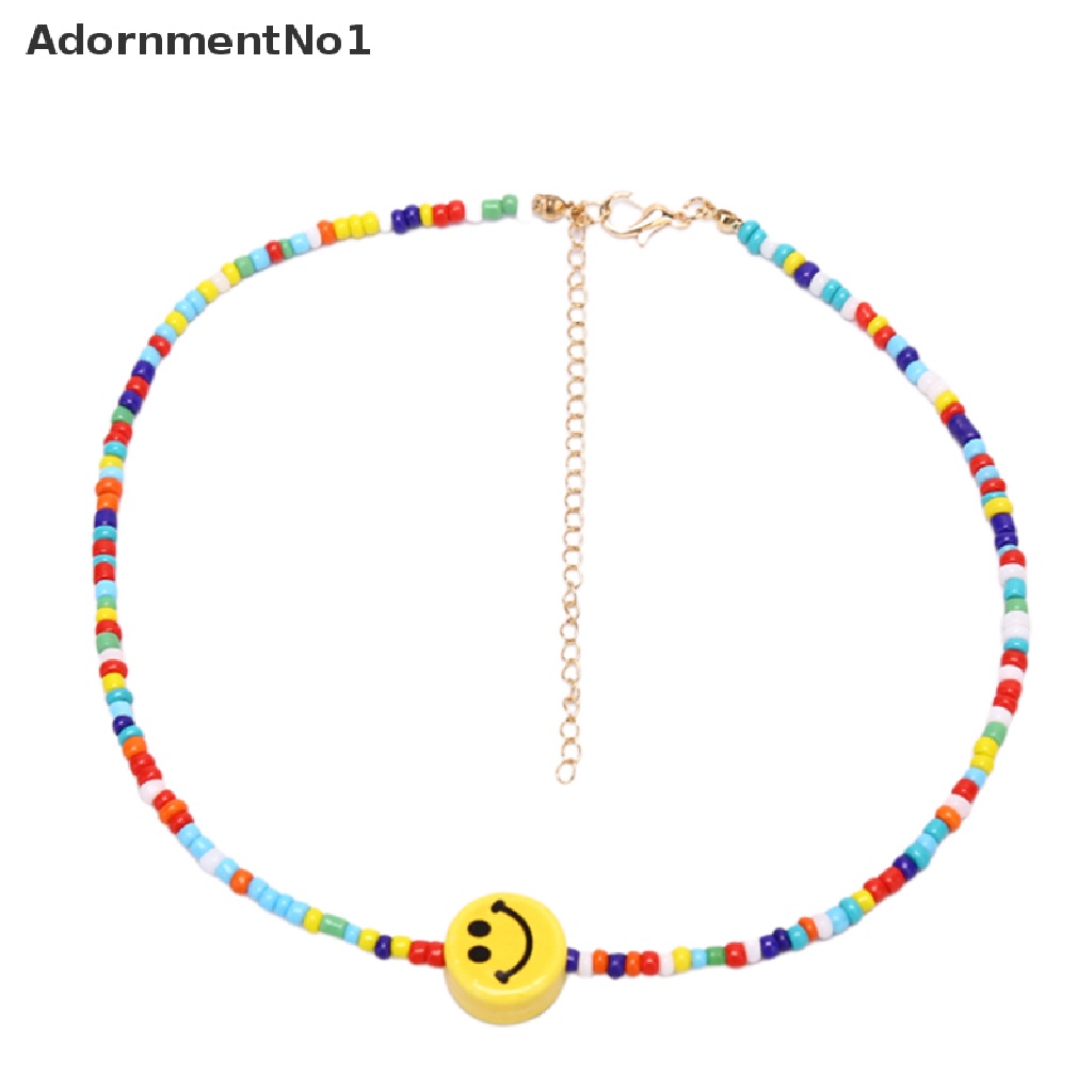 (AdornmentNo1) Kalung Choker Gaya Bohemia Dengan Manik-Manik Warna-Warni Untuk Wanita