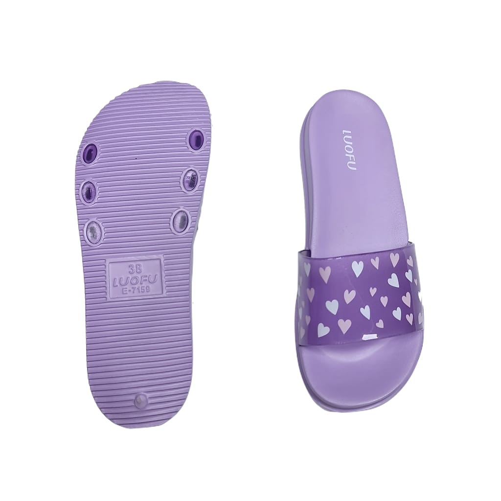 LUOFU ORIGINAL jelly sandal karet empuk murah wanita slop sendal cewek selop import E7159-26TSL