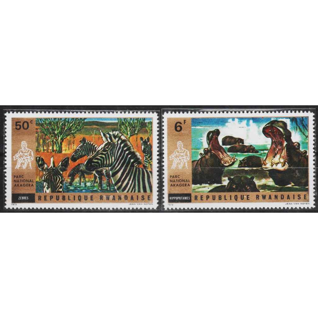 

Perangko Filateli M38 Rwanda MNH 2v 20.03.1972 akagera national park