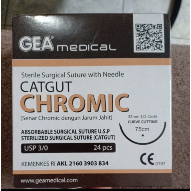 Per Box - GEA Catgut Chromic 2/0 &amp; 3/0 + Jarum