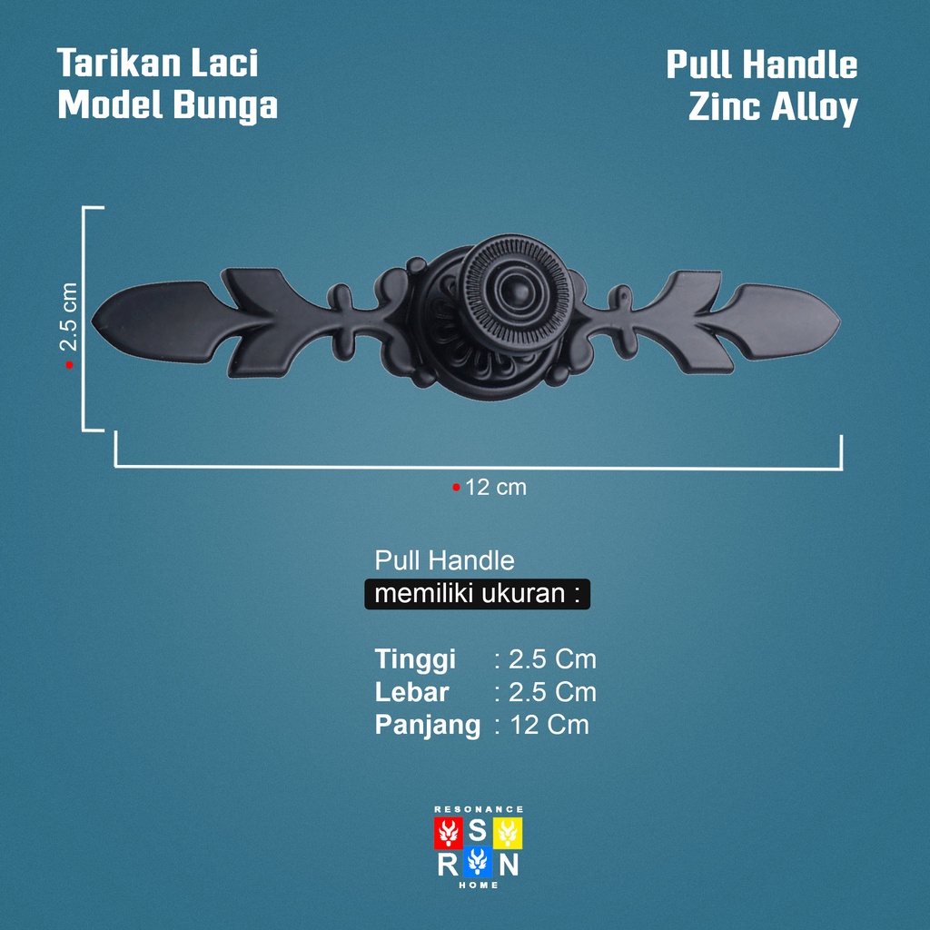 Handle Gagang Tarikan Pintu Laci Lemari Eropa Antik Klasik / Pull Handle Resonance Home