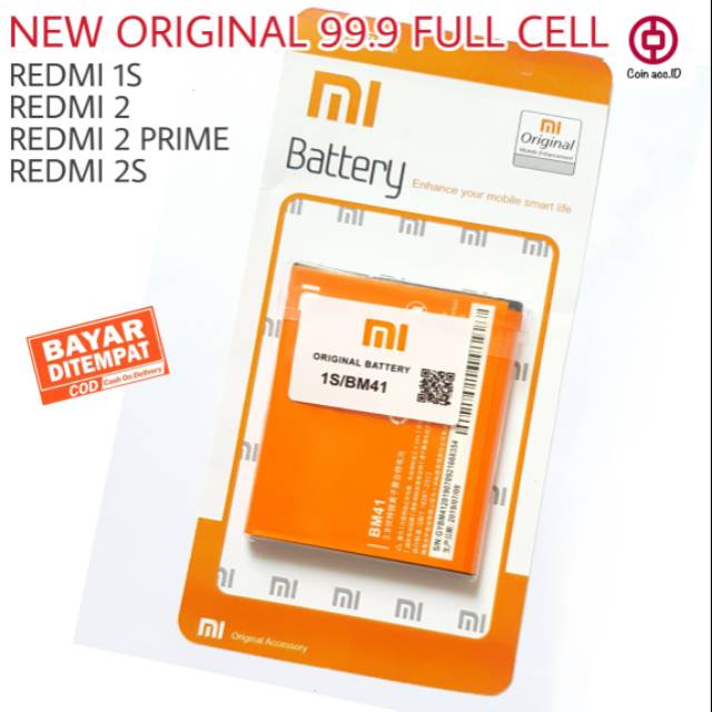 Batre / baterai XIAOMI  redmi 1s / redmi 2 / redmi 2s / redmi 2 prime - ORIGINAL BM 41