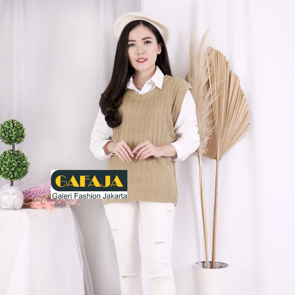 New Atasan Vest Knit Premium - Rompi Wanita Vest Korea Jumbo Bigsize Allsize