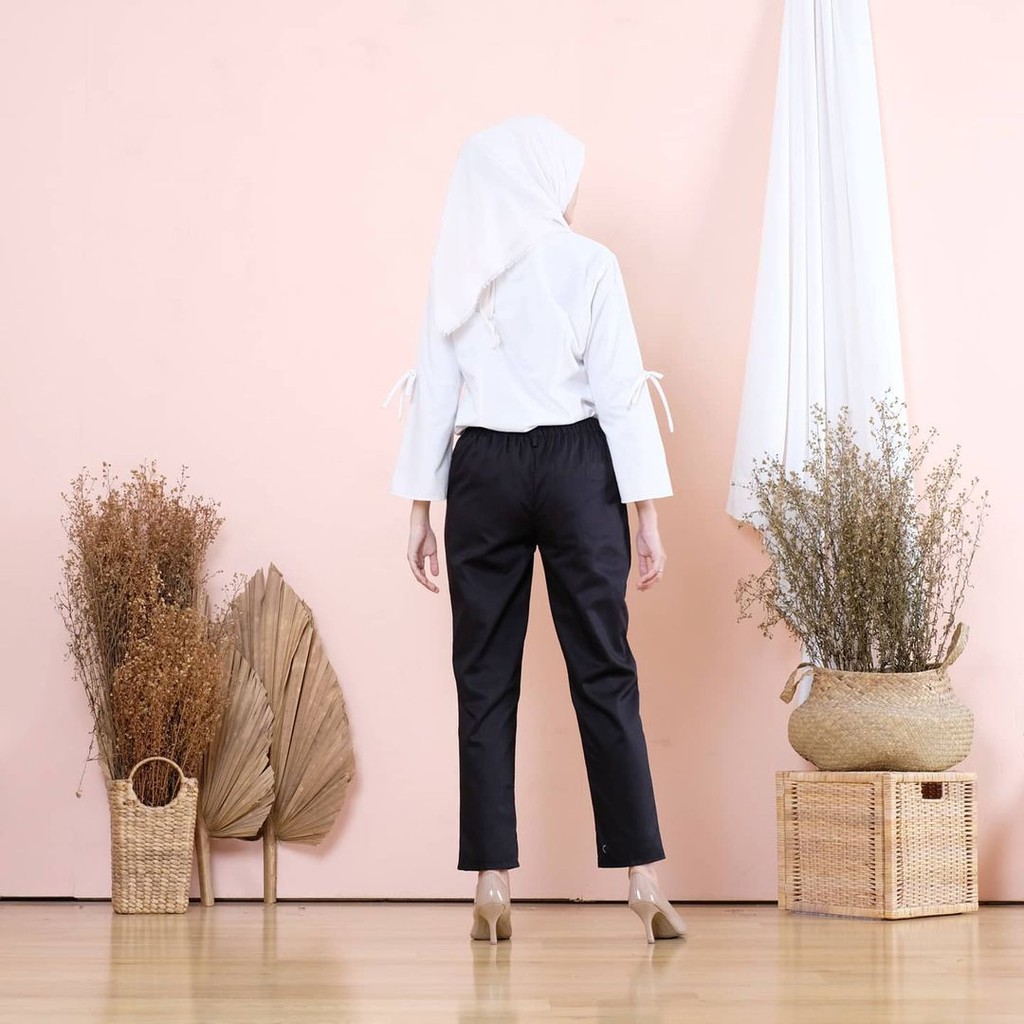 BLACK - BAGGY PANTS PREMIUM /CELANA KERJA WANITA / CELANA PANJANG XL,XXL,2L,3L,4L,5L,6L,7L,8L,9L,10L