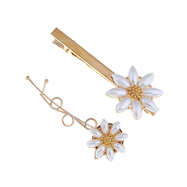 LRC Jepit Rambut Fashion Gold Alloy Crystal Hairpin F62057