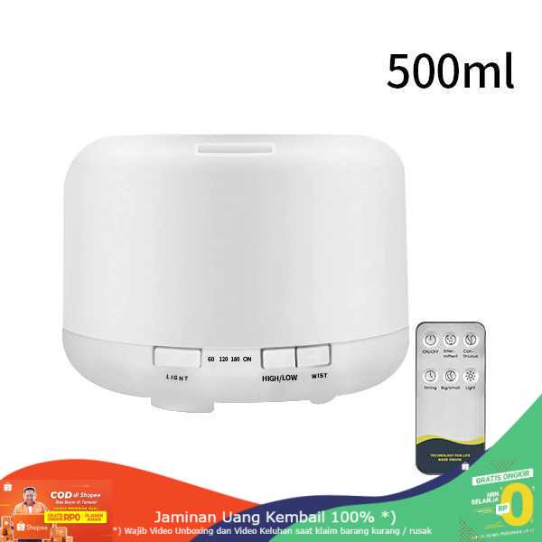 (BISA COD) RVOSTR Himist Air Humidifier Aromatherapy 7 Color 500ml Remote Control HK70