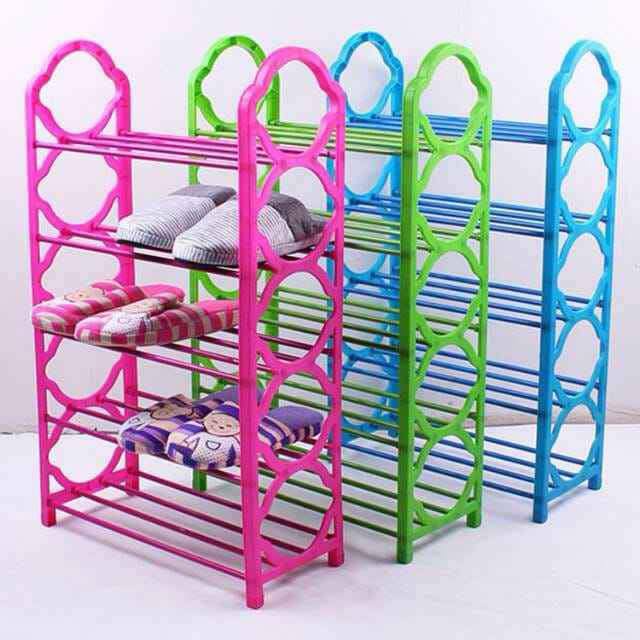 Rak Sepatu Portable Rak Sepatu Sandal Hambal Besi Rak Sandal Sepatu Plastik Rak Multifungsi