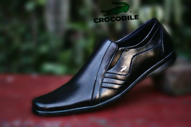 BEST SELLER/ SEPATU PRIA CROCODILE KERJA FORMAL KANTOR HITAM