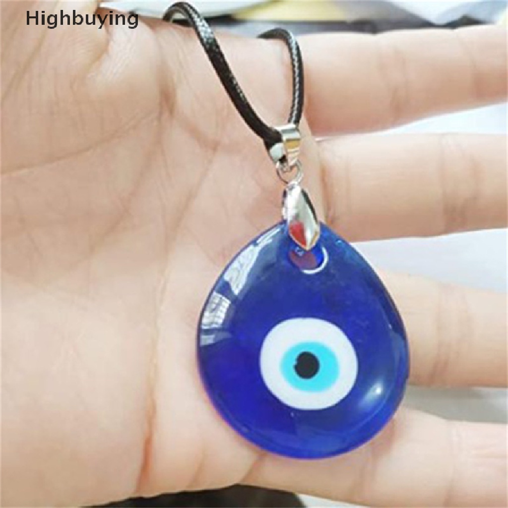 1pc Kalung Liontin Evil Eye Bahan Kaca Warna Biru Ukuran 30mm Untuk Wanita Glory