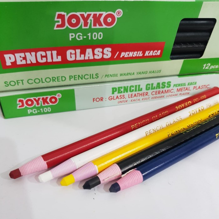 Jual Pencil Glass Joyko Pg 100 Pensil Kaca Biru Lusin Isi 12 Pcs