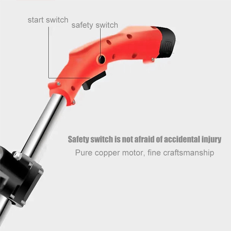 Bonkyo Mesin Pemotong Rumput Tanpa Kabel RPM Tinggi - Baterai 24V Kapasitas Besar Mesin penyiangan listrik 8000mah dengan arah yang dapat disesuaikan