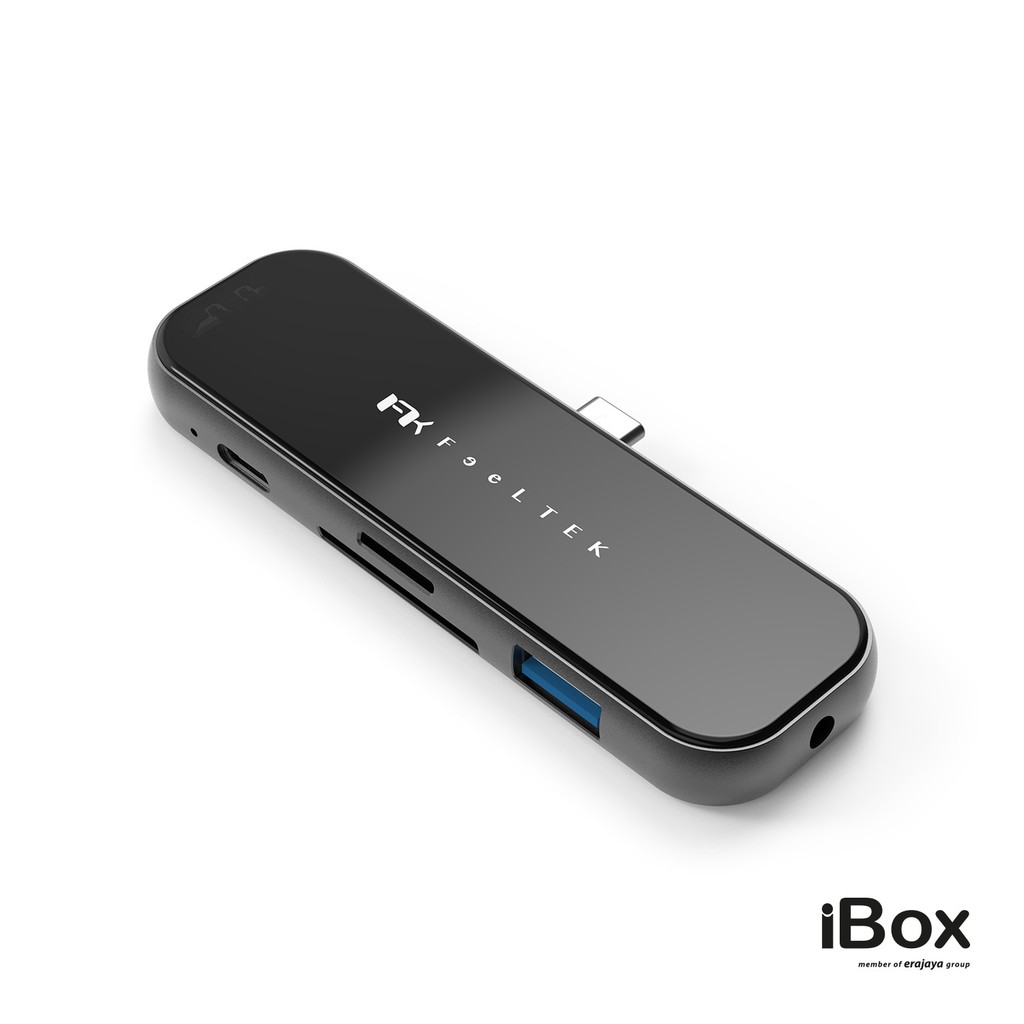 Feeltek Jet Glass 6 in 1 USB-C Hub - Black