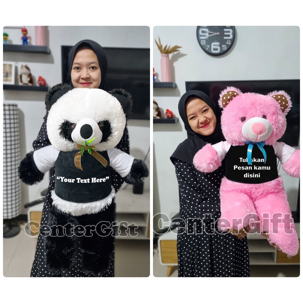 Boneka Beruang Custom Teddy Bear Panda Custom Wisuda  XL 65CM