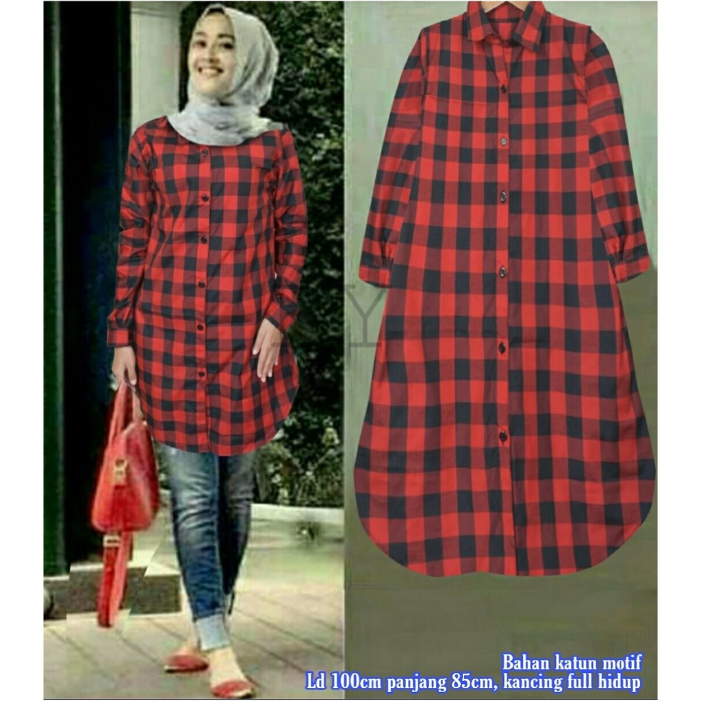 FWG - TUNIK KOTAK / TUNIK CATUR / TUNIK WANITA / PAKAIAN TUNIK WANITA / TUNIK / ATASAN