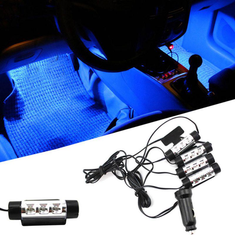 [4 In1 Nterior Car Decorative LED Light Glow Blue Lamp] [Car Ceiling Interior Light]