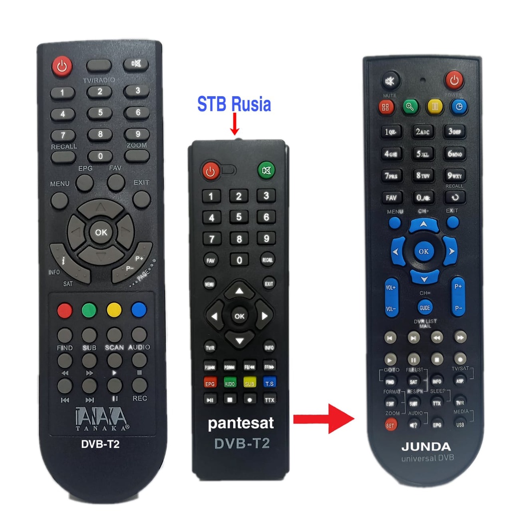 REMOTE UNIVERSAL RECEIVER PARABOLA / STB / SET TOP BOX BERBAGAI MEREK JUNDA 056 PLUS