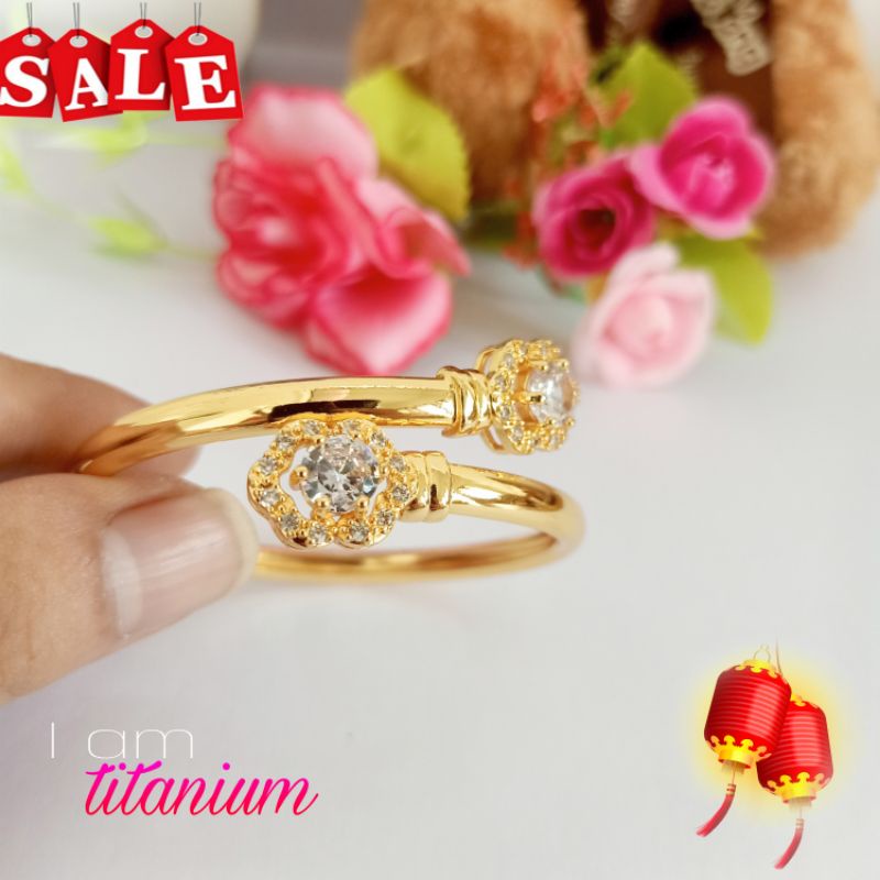 SALE Gelang Titanium anti karat lapis emas/aksesoris/perhiasan wanita