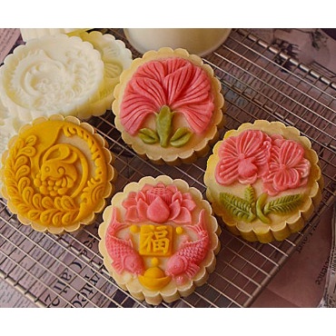 MC-150 Cetakan Mooncake Motif Flower Fish 2