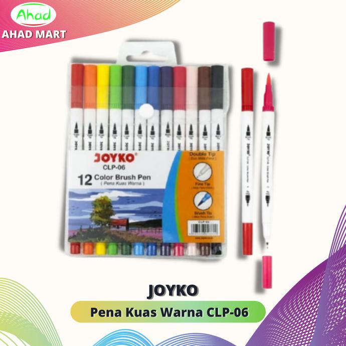 

(BISA COD) Color Brush Pen / Pena Kuas Warna Joyko CLP-06 / 12 Warna Termurah TERBARU Kode 1300