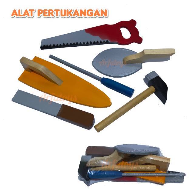 Wooden Toy Alat Peraga Pertukangan Tukang Kayu, Batu/Bangunan - Carpenter, Builder