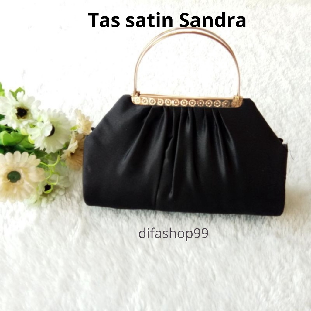 TAS  SATIN SANDRA MODEL CLUCHT DAN SELEMPANG MEWAH DAN ELEGAN READY BISA COD SELURUH INDONESIA