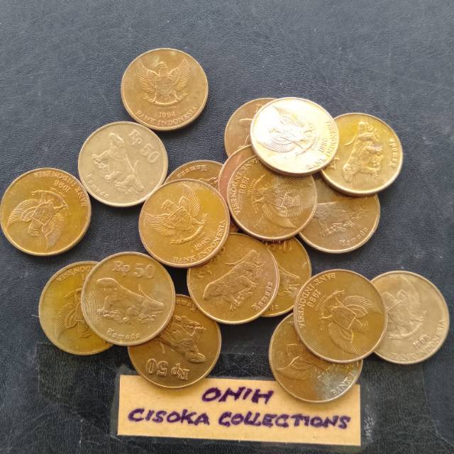 KOIN KUNO 50 RUPIAH KOMODO TAHUN CAMPUR TANPA 1997