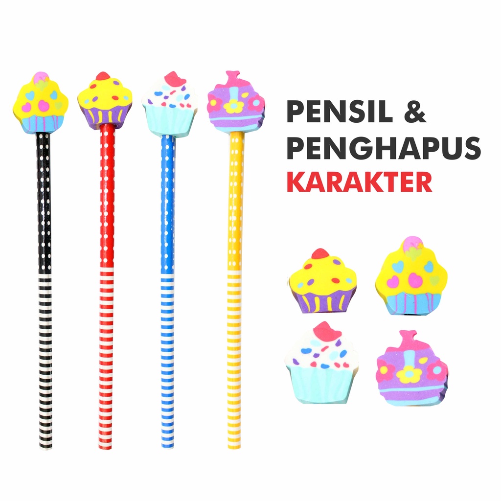 

Pensil Dan Penghapus Karakter Lucu Peralatan Sekolah Anak Ringan Dan Mudah