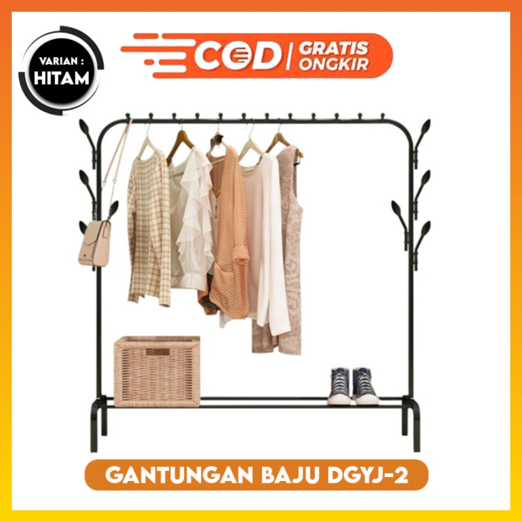 Stand Hanger Single Stand hanger gawang Gantungan Baju Besi Karbonat DGYJ-2 WHFURNITURE