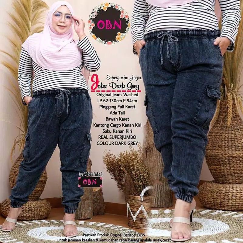 Celana Joger Jeans Cargo SUPER JUMBO