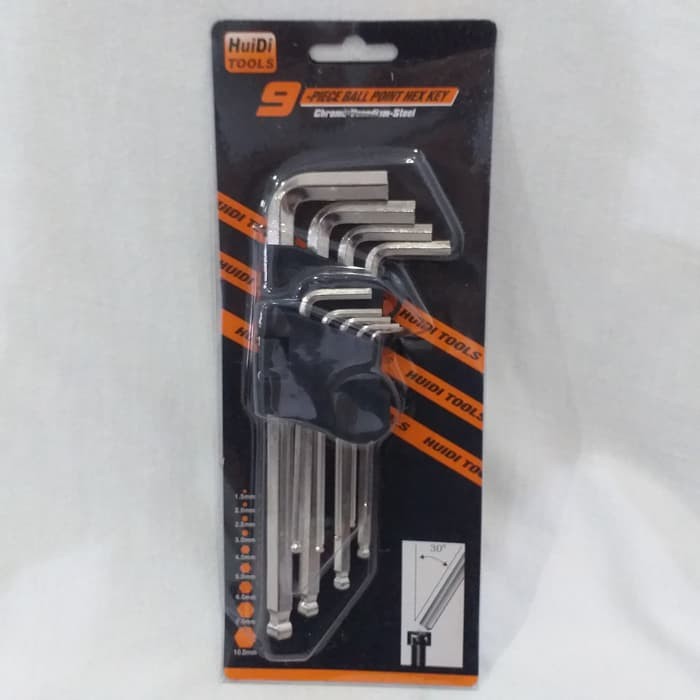 Kunci L SET 9 Long Arms Ball Point 09105A Metric Tools/Hex Key HENDSO**