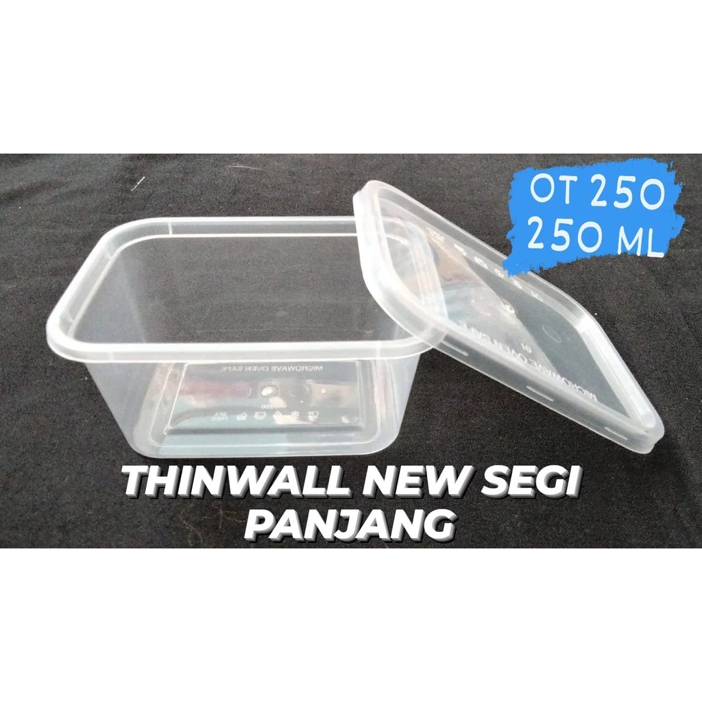 Kotak Makan Thinwall Plastik OT 250ml  Model Persegi Isi 25PCS