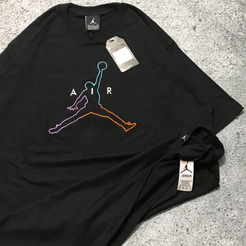 Tshirt Kaos Jordan Jump Man Rainbow Bordir Premium Quality