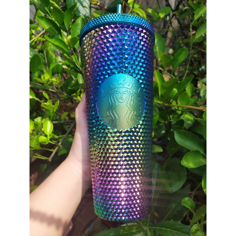 Tumbler starbucks studded unicorn siren tail/oil slick