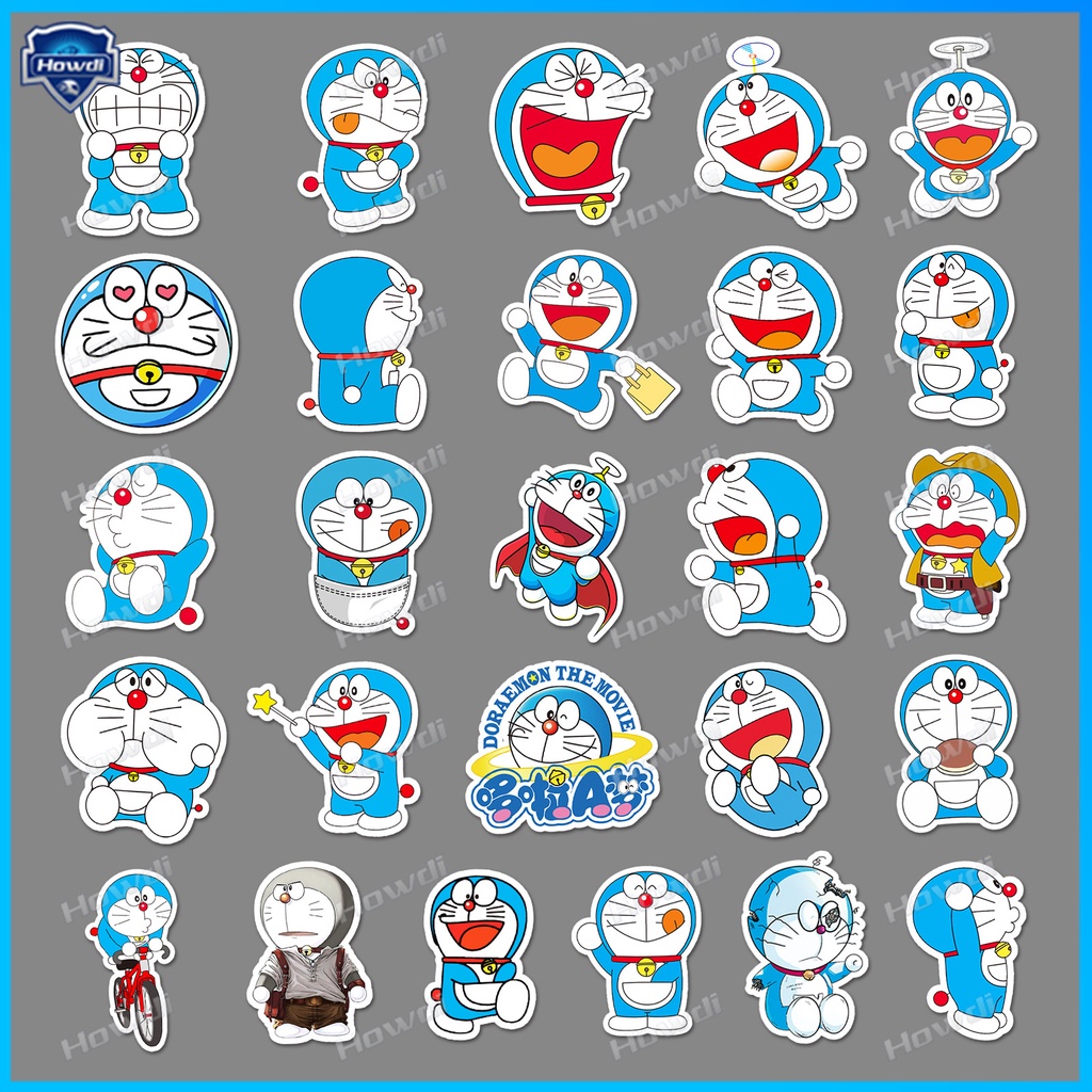 Stiker Kartun Doraemon Tahan Air Untuk Helm Motor