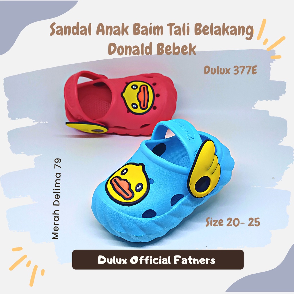 MD 79 - Sandal Anak Murah Baim Tali Belakang Donald Bebek Usia 1-3 Tahun Ready Stok