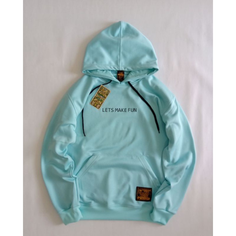 SWEATER HOODIE LETS MAKE FUN BIRU TOSCA
