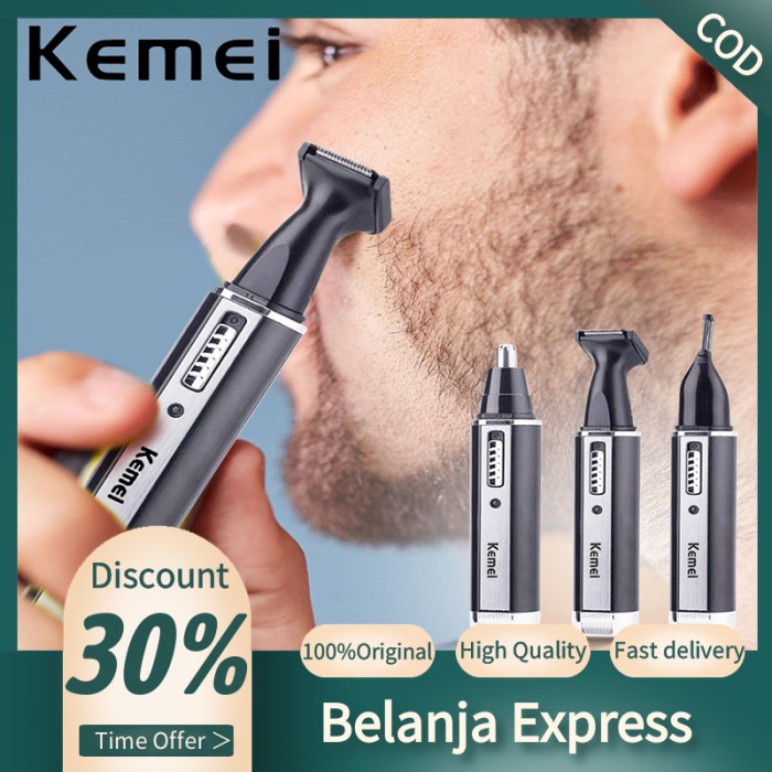 SALE Kemei 4 in 1 Alat Cukur Rambut electric Pemangkas rambut hidung