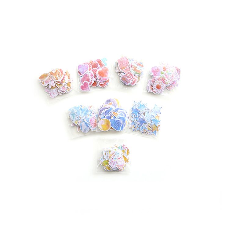 [MILOLI] 70Pcs ROMANTIC STICKER & FROST SEAL Sticker Décor Jurnal Stiker Hias Diary Scrapbook -B0316-6