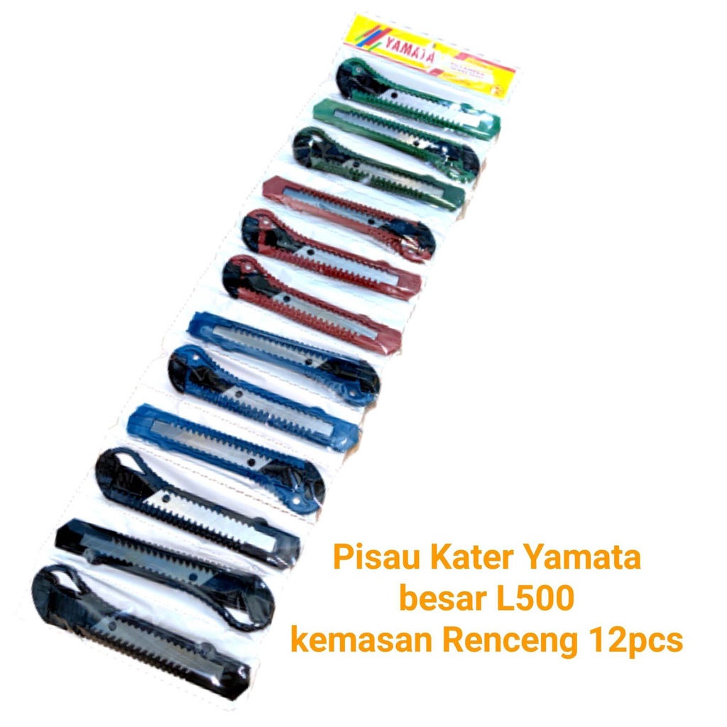

Pisau Cutter 12 Pcs / Pemotong Kertas Besar Cutter Warna Renceng