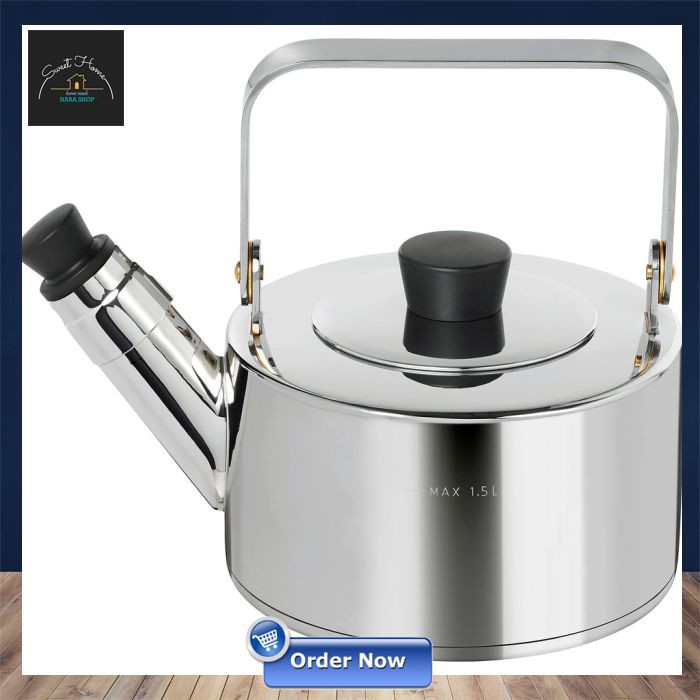 METALLISK Cerek, Baja Tahan Karat, 1.5 L Wadah Masak Air Panas IK 816