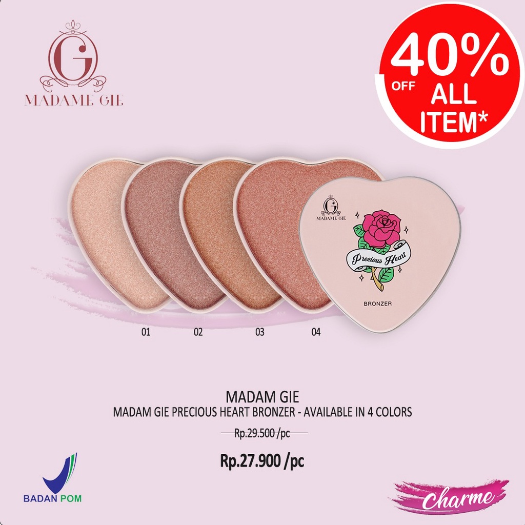 (READY & ORI) Madame Gie Precious Heart Bronzer BPOM