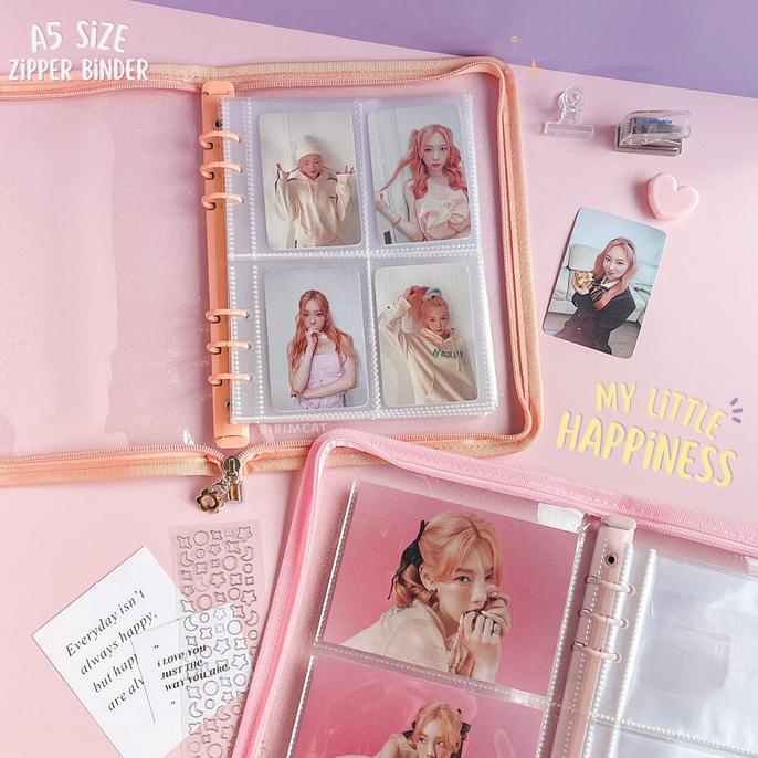 

Zipper Photocard Binder 6 Ring A5 / Binder Album Photocard Polaroid