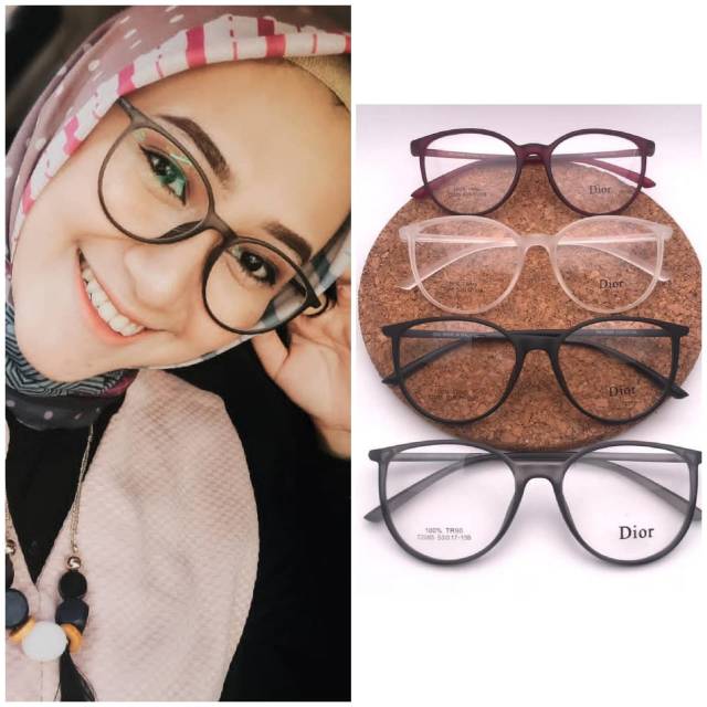 Women Frame lensa lentur DIOR TR 72085 gaya pria dan wanita