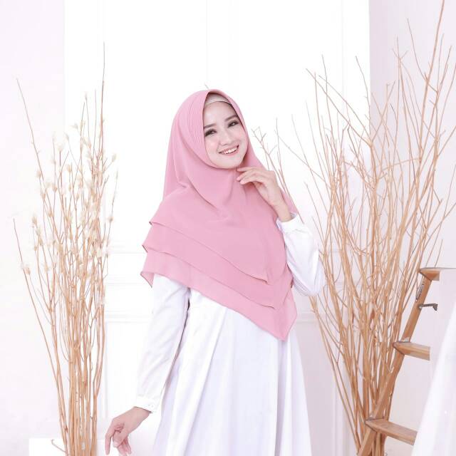 PROMO HIJAB KHIMAR TERBARU KHIMAR DENGAN 3 LAYER BEST SELLER - BAHAN CERUTY BABYDOLL PREMIUM