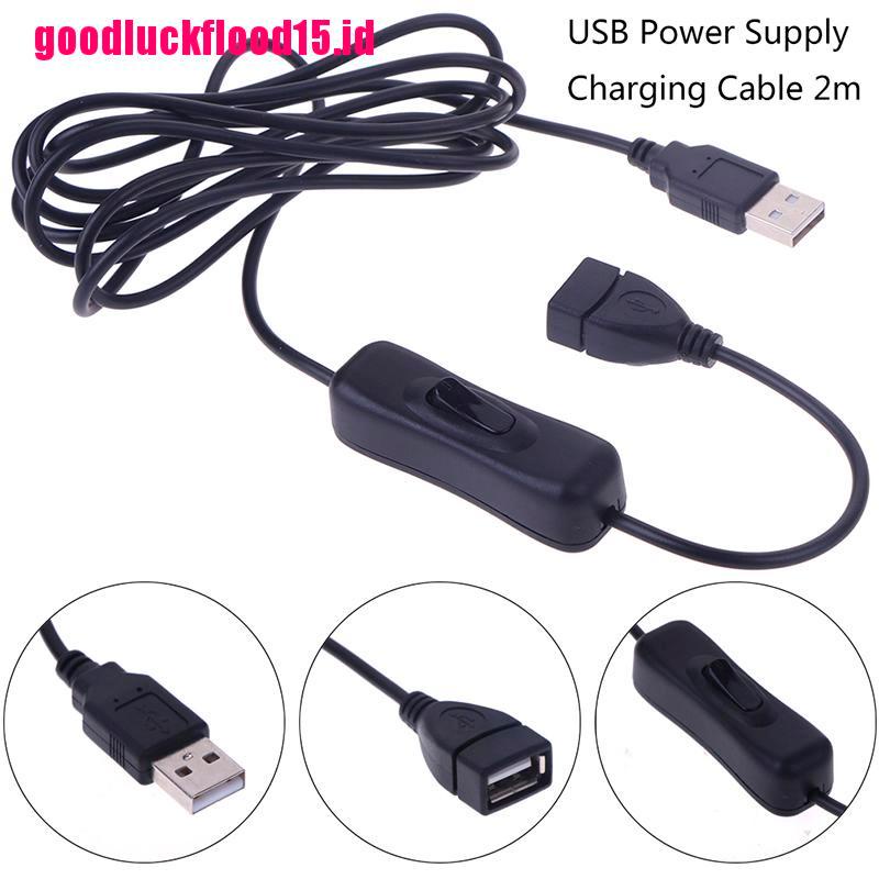 {LUCKID}1Pc USB Cable Male to Female Switch ON OFF Cable Toggle LED Lamp Power Line 2m