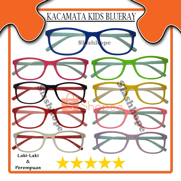 Kacamata Anak Anti Radiasi Blue Ray (Design Korea) Laki-laki & Perempuan Blue Light Blocking Kids Gl